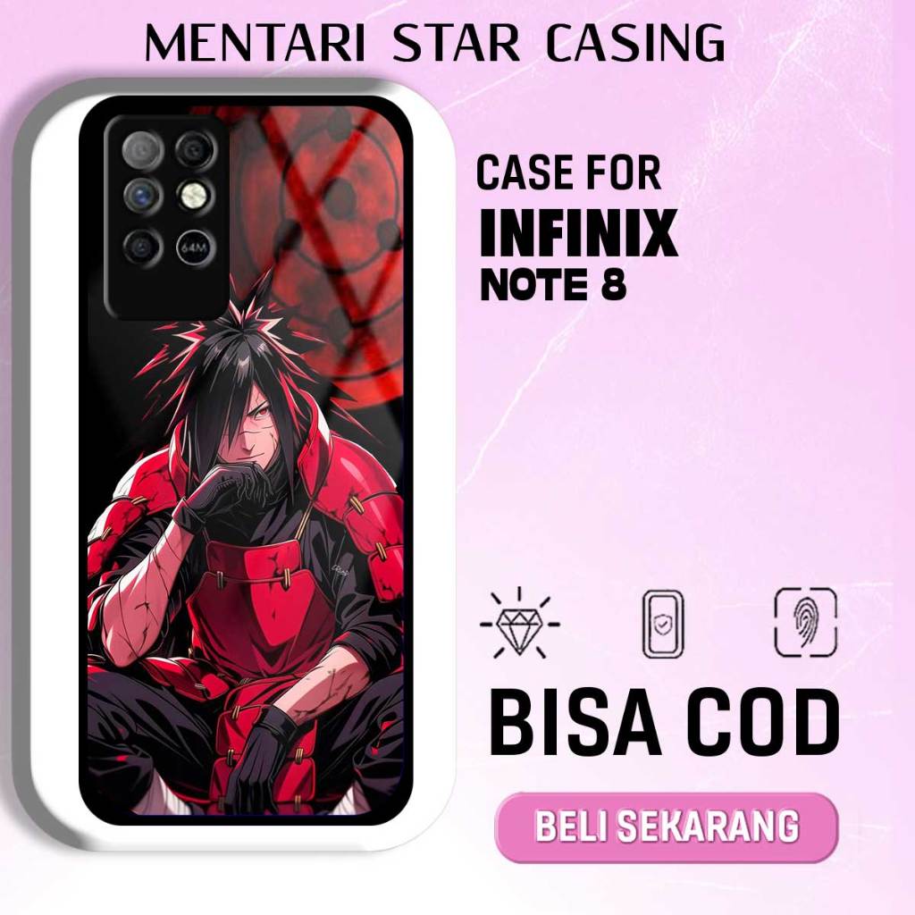 CASE INFINIX NOTE 8 - SOFTCASE PREMIUM MATE HARD CASE - CASE GLOSY HOLOGRAM MOTIF MADARA