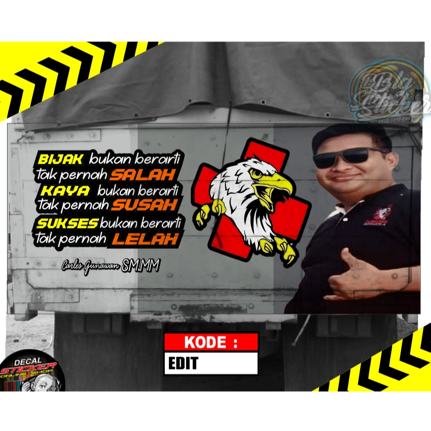 STIKER PINTU BELAKANG TRUK MOBIL VARIASI UKURAN CUSTOM