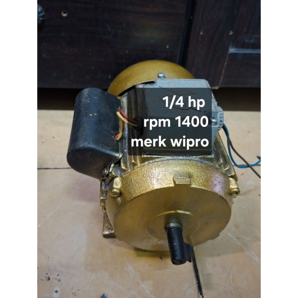 dinamo penggerak 1/4 hp rpm 1400 1 phase ,merk wipro