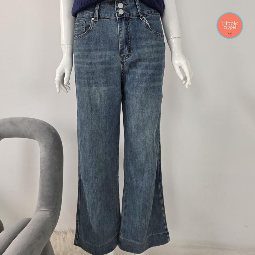 Celana Jeans Wanita Korea - Kulot Jeans Claudia - Hippie Fashion