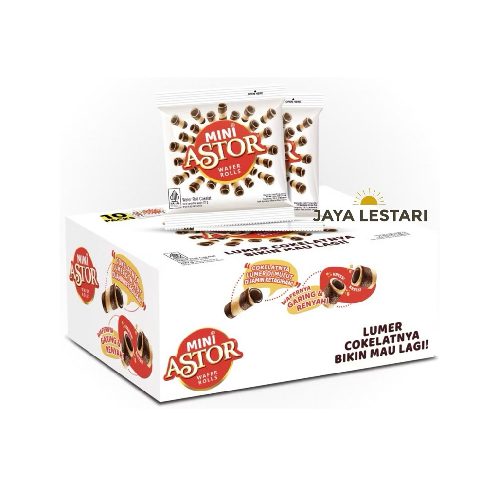

Mini Astor Wafer Rolls Cokelat Box (Isi 10 Pcs/Box) (10x15,5g)