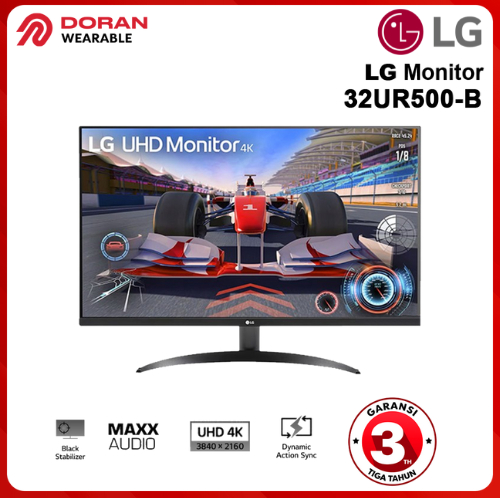 LG Monitor UltraHD 4K 31.5" Inch 32UR500K-B.ATI HDR10 VA Maxx Audio 4ms - Garansi Ori 3 Tahun