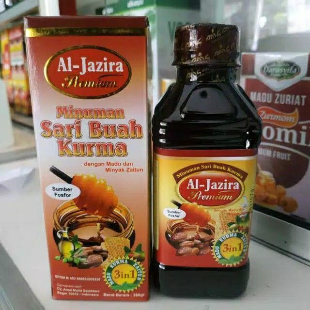 

Al - Jazira Sari Buah Kurma Dengan Madu Dan Minyak Zaitun 3 in 1 Asli Original