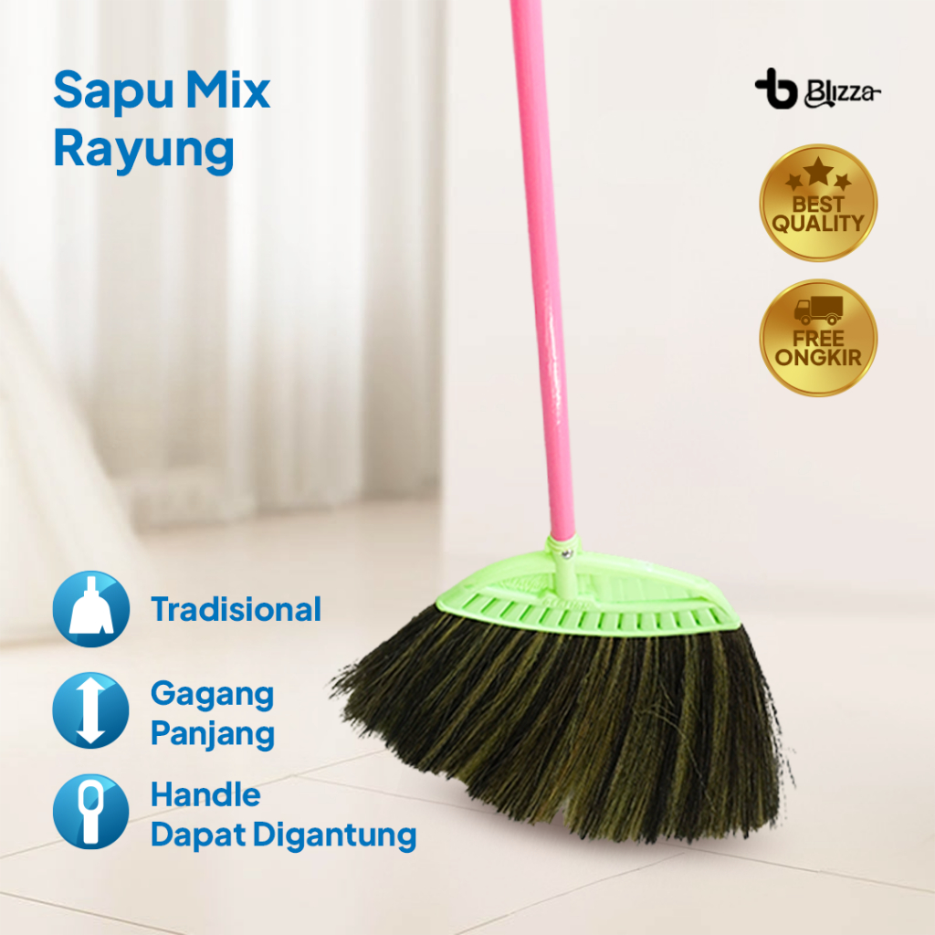 Sapu Ijuk Bahan Mix Rayung - Sapu Rumah Berlian Mix Rayung Lebar | Sapu Ijuk Tebal
