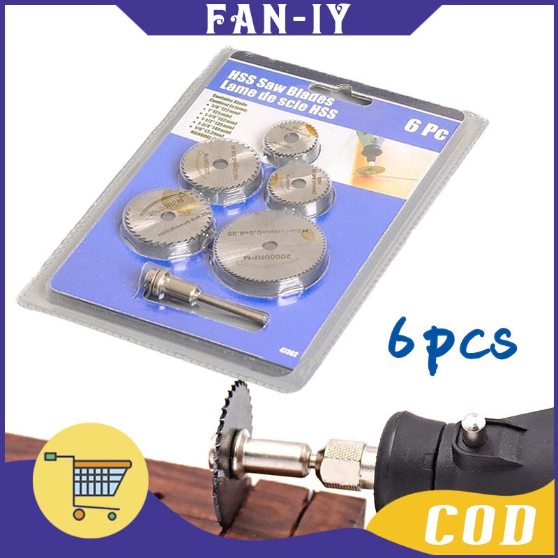 6in1Set Gerinda Potong Mini Mata Gerinda Kayu Cutting Disc Mini