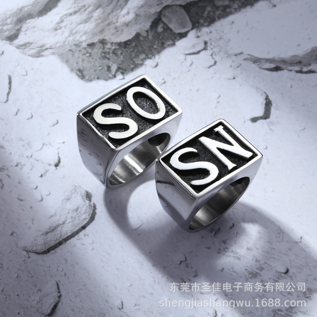 Cincin SO NS Stainless Premium / Cincin Logo SN Anti Karat - SONS Of Ring Hip Hop Punk / Cincin Cowo