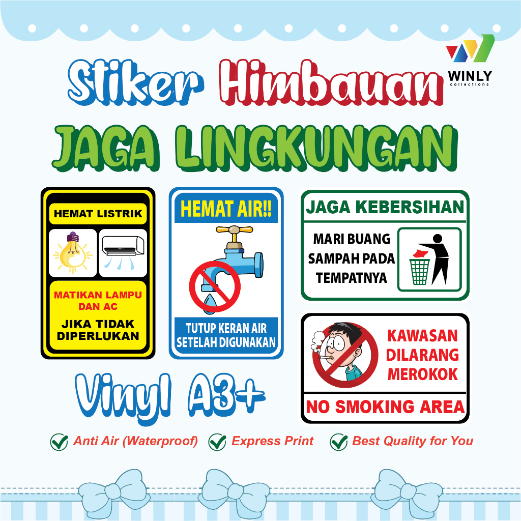 

STIKER VINYL HEMAT AIR LISTRIK NO SMOKING JAGA KEBERSIHAN A3+ A4 ANTI AIR WATERPROOF ANTI LUNTUR