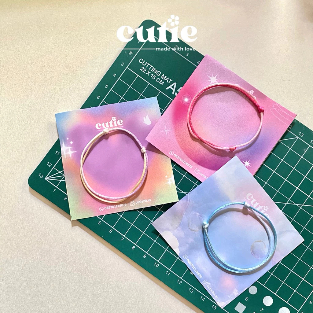 Gelang Tali Satin Rainbow Polos Gelang Polos Tali Satin Rainbow