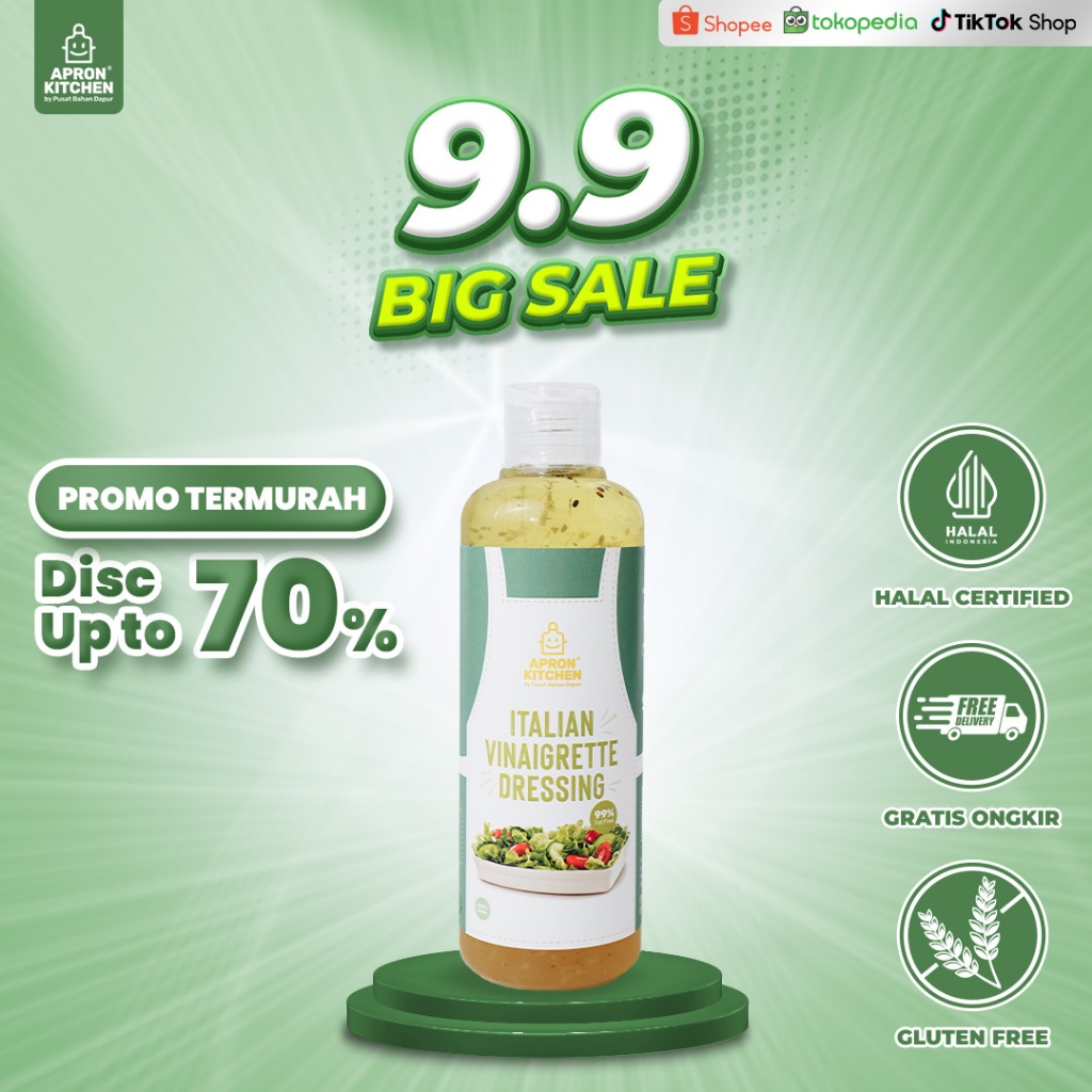 

Apron Kitchen Vinaigrette Dressing Salad Itali 250ml