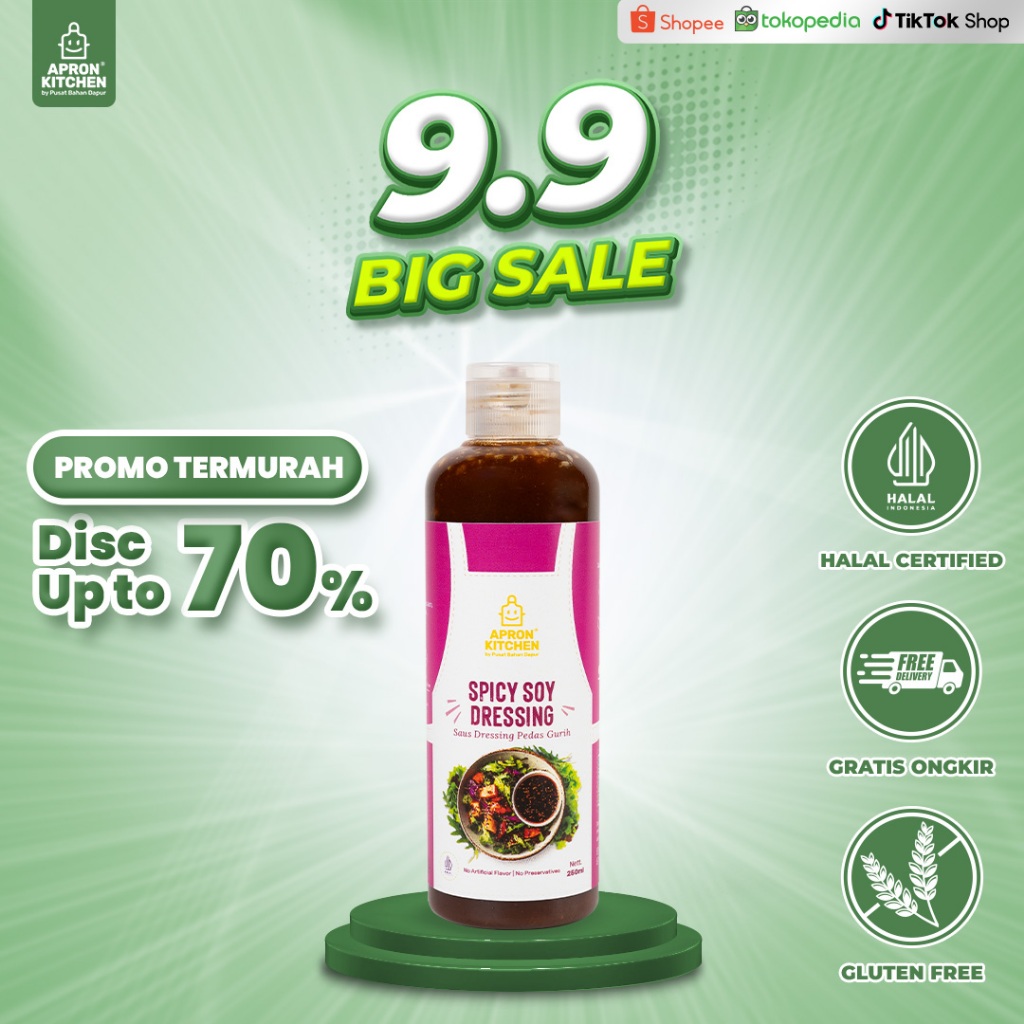 

Apron Kitchen Spicy Soy Dressing Salad Saus Gurih Pedas 250ML