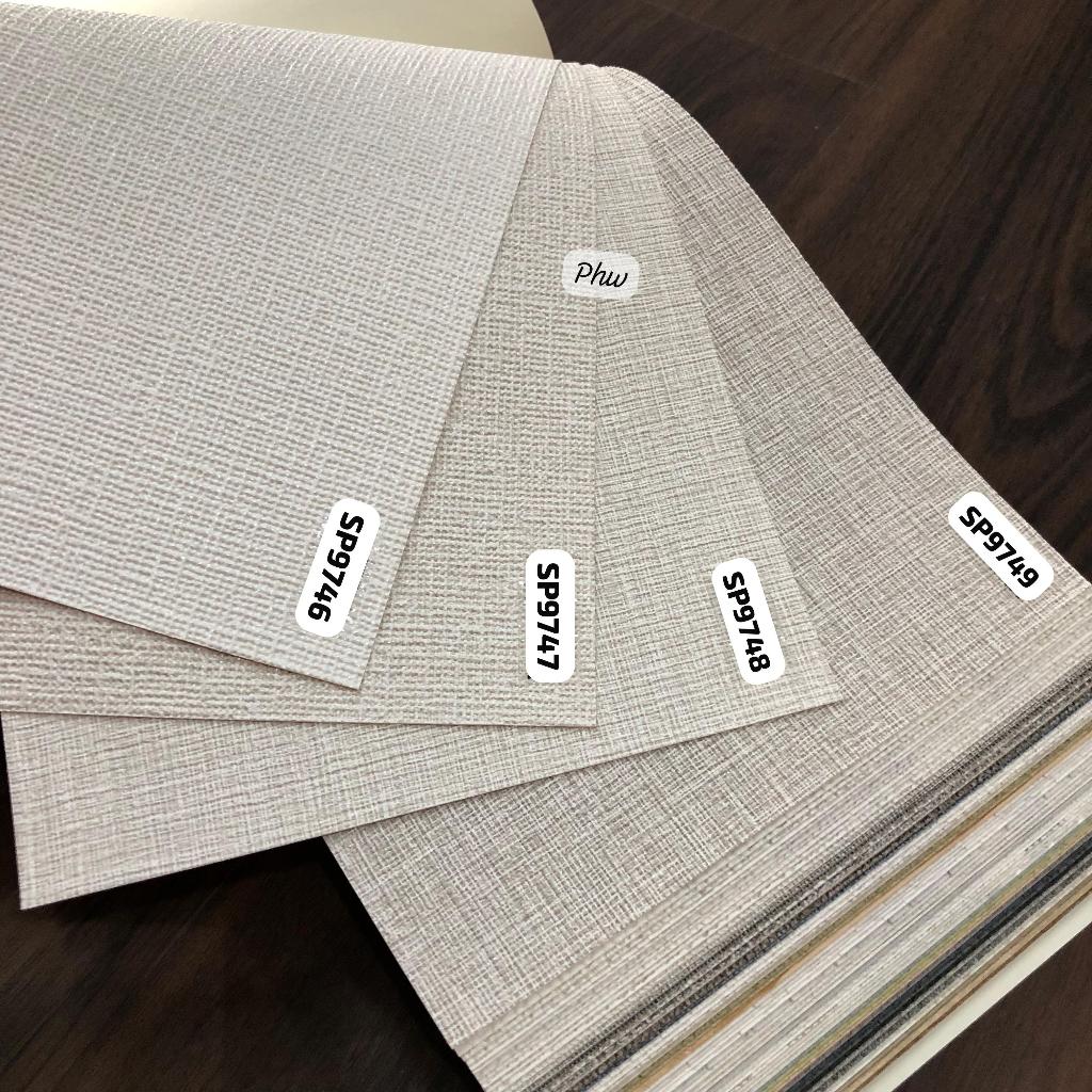 Wallpaper Dinding Goodrich Polos Serat Kain Fabric Natural Premium Putih Abu SP by Sangetsu