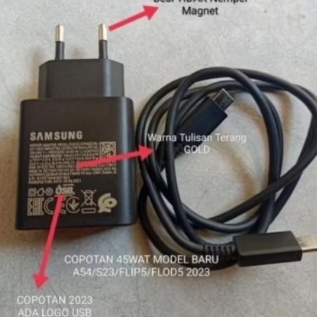 Charger Samsung Galaxy A70 A71 A72 A74 A80 Copotan 45WAT