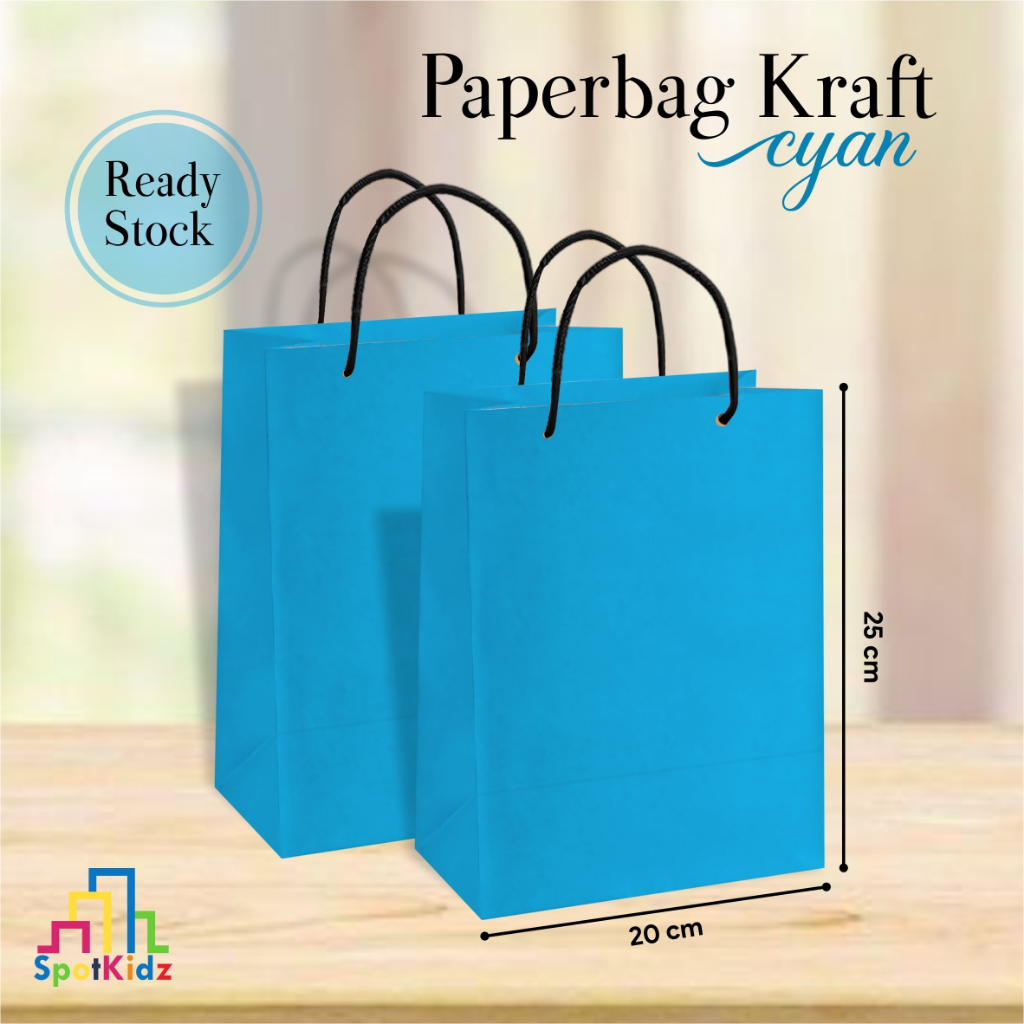 

PAPER BAG CYAN POLOS READY STOCK ECERAN - PAPER BAG MURAH - TAS HAJATAN / TAS KADO ULANG TAHUN