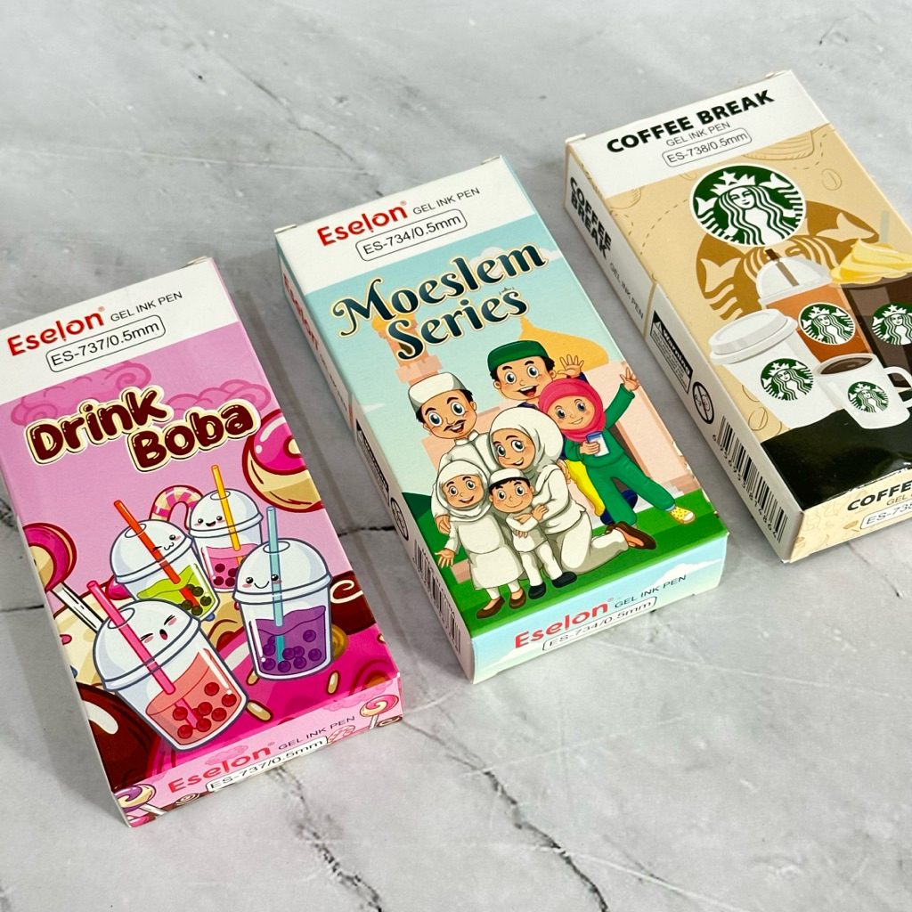 

12 PCS Gel pen Bulat Karakter Fancy 0.5mm