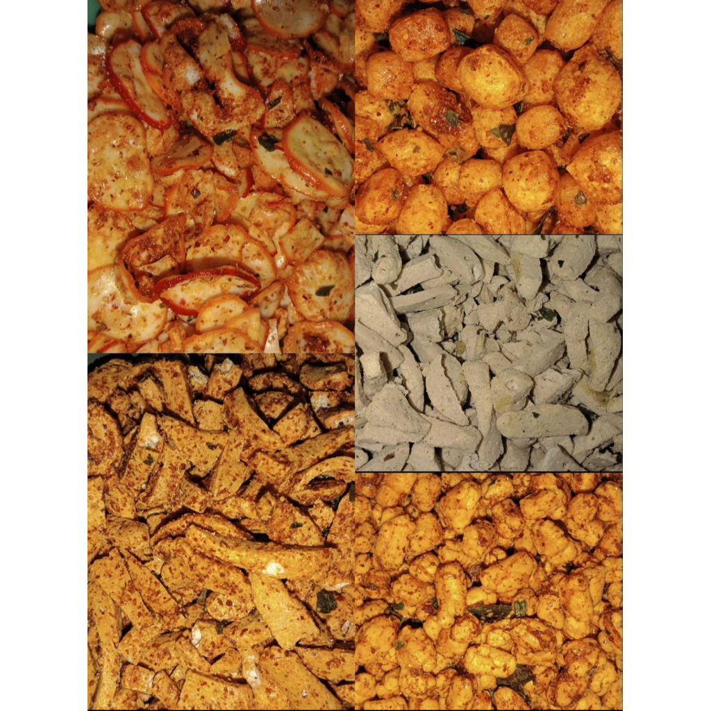 

1 Pack Cemilan kering campur pedas/ori daun jeruk isi 12pcs