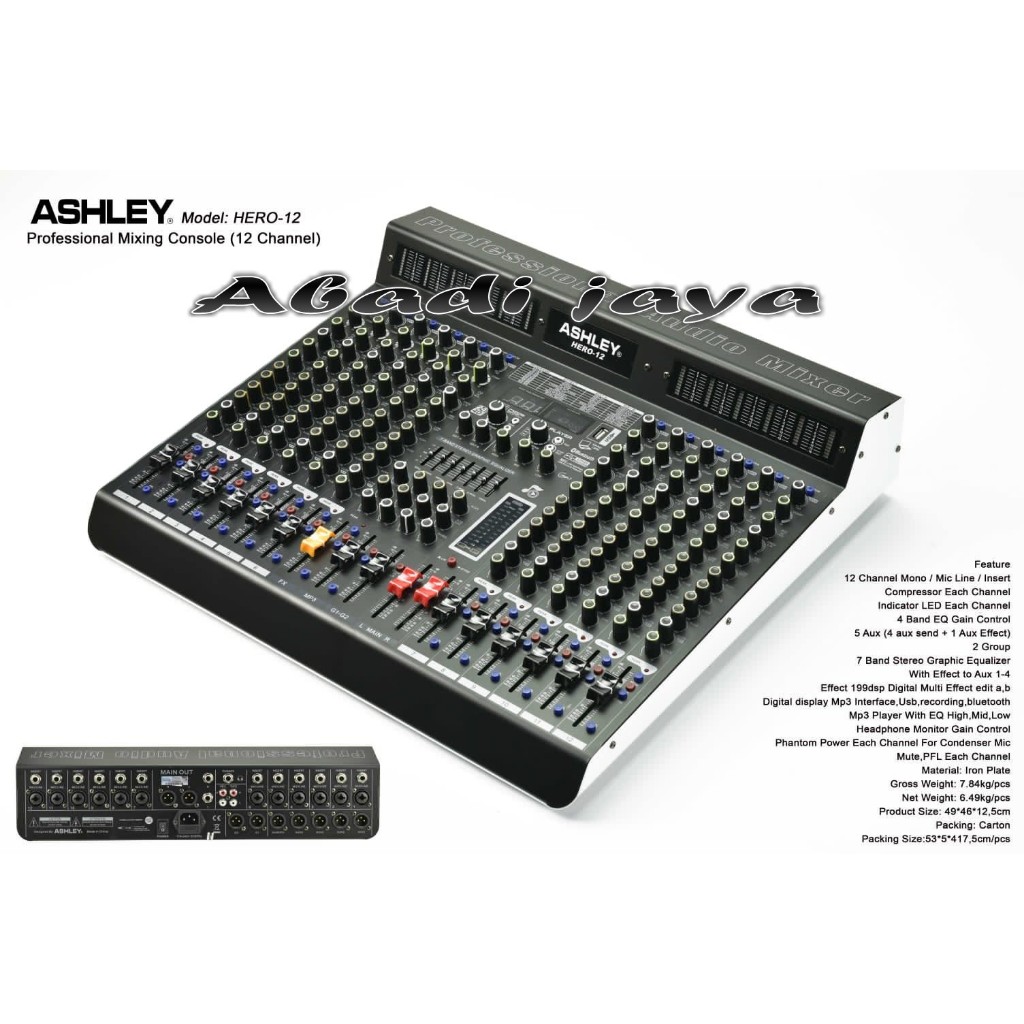 mixer ashley hero 12 ashley hero12 12 channel garansi resmi
