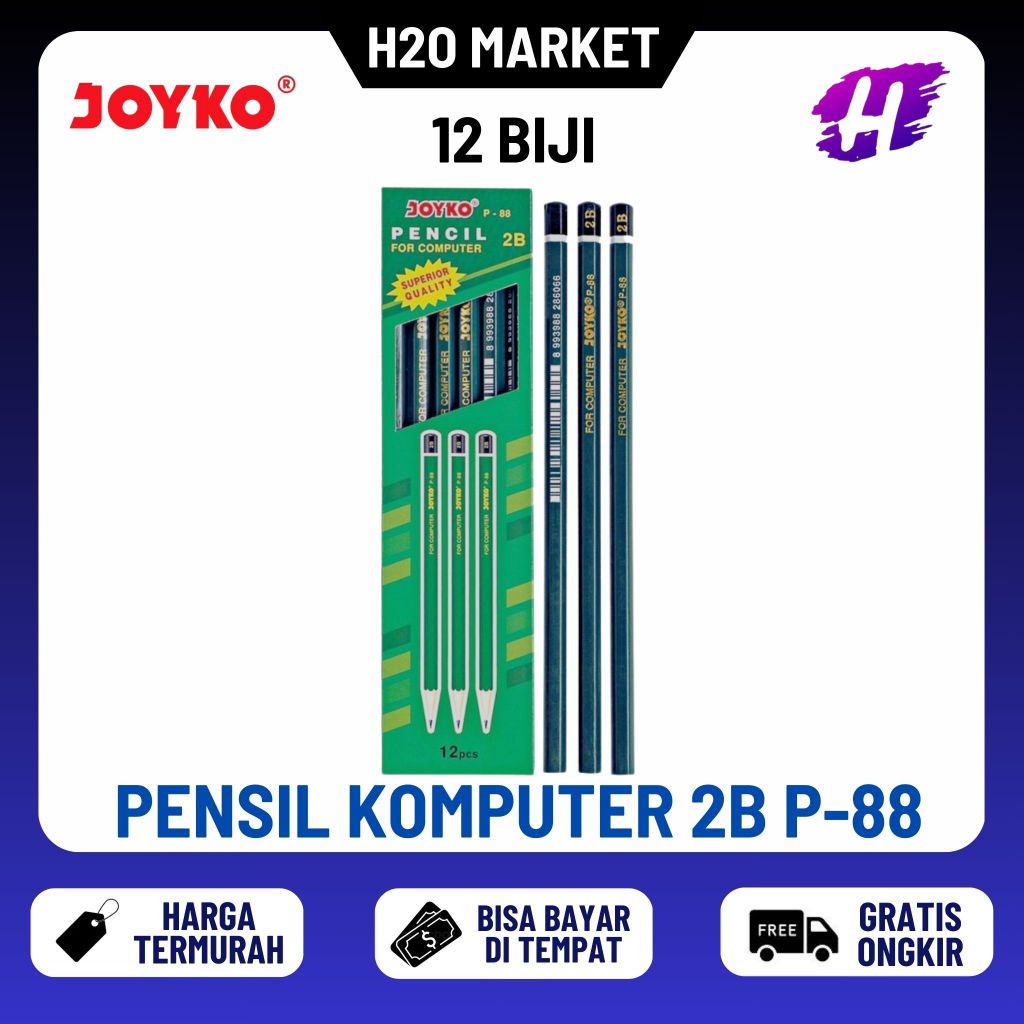 

12 Pcs PENSIL KOMPUTER 2B JOYKO P-88