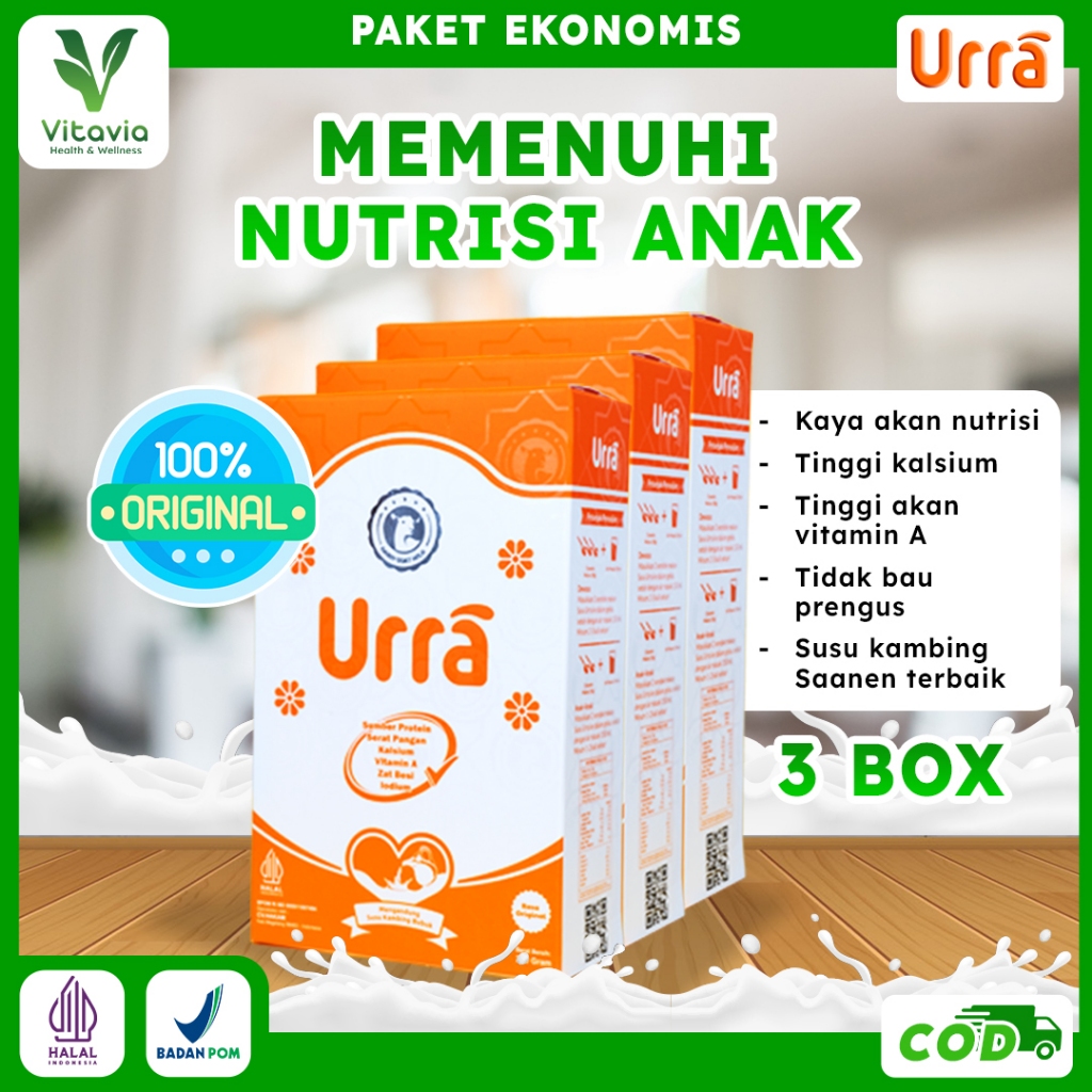 

[Paket 3 Box] Susu Urra | Susu Kambing Saanen Premium Penambah Berat Badan dan Tinggi Badan Anak