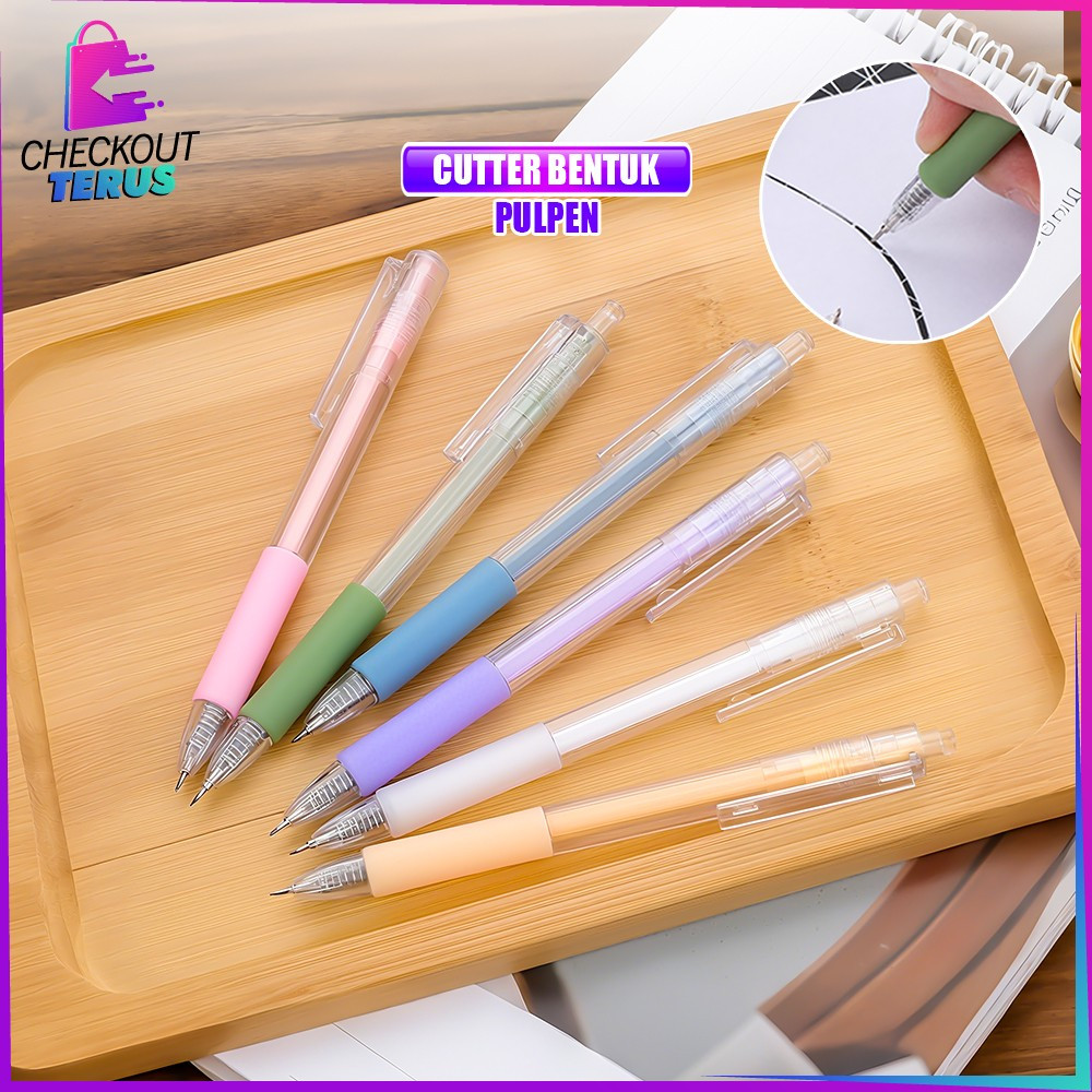 CT A125 Cutter Pen Ukir Kertas Mini Praktis Perlengkapan Alat Tulis Kantor / Pen Knife Lucu Cutter P