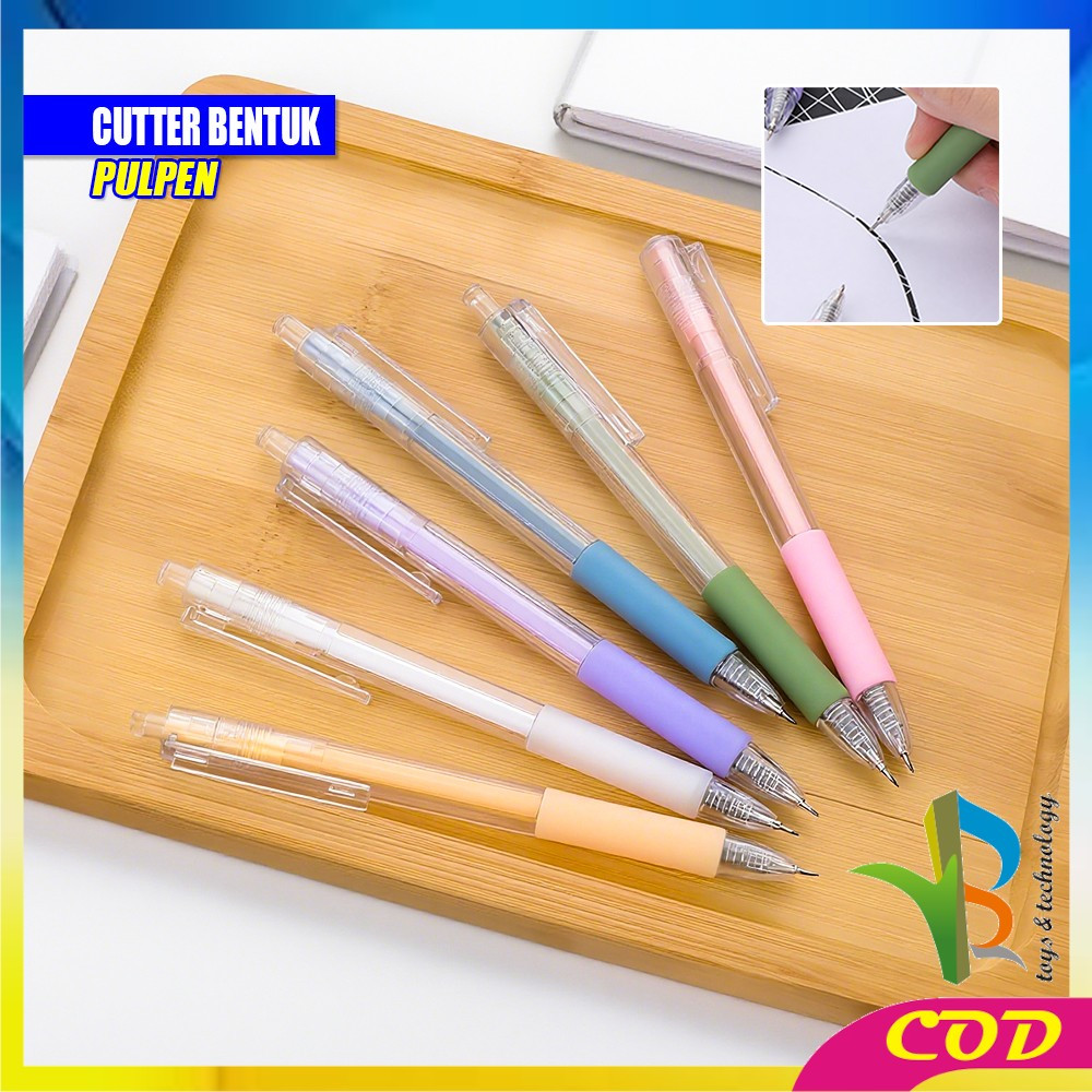 

RB-A125 Cutter Mini Lucu Bentuk Pena / Pisau Pulpen Ukir Pemotong Kertas Alat Tulis Kantor / Pen Knife Cutter Pisau Cutter Stiker Portable