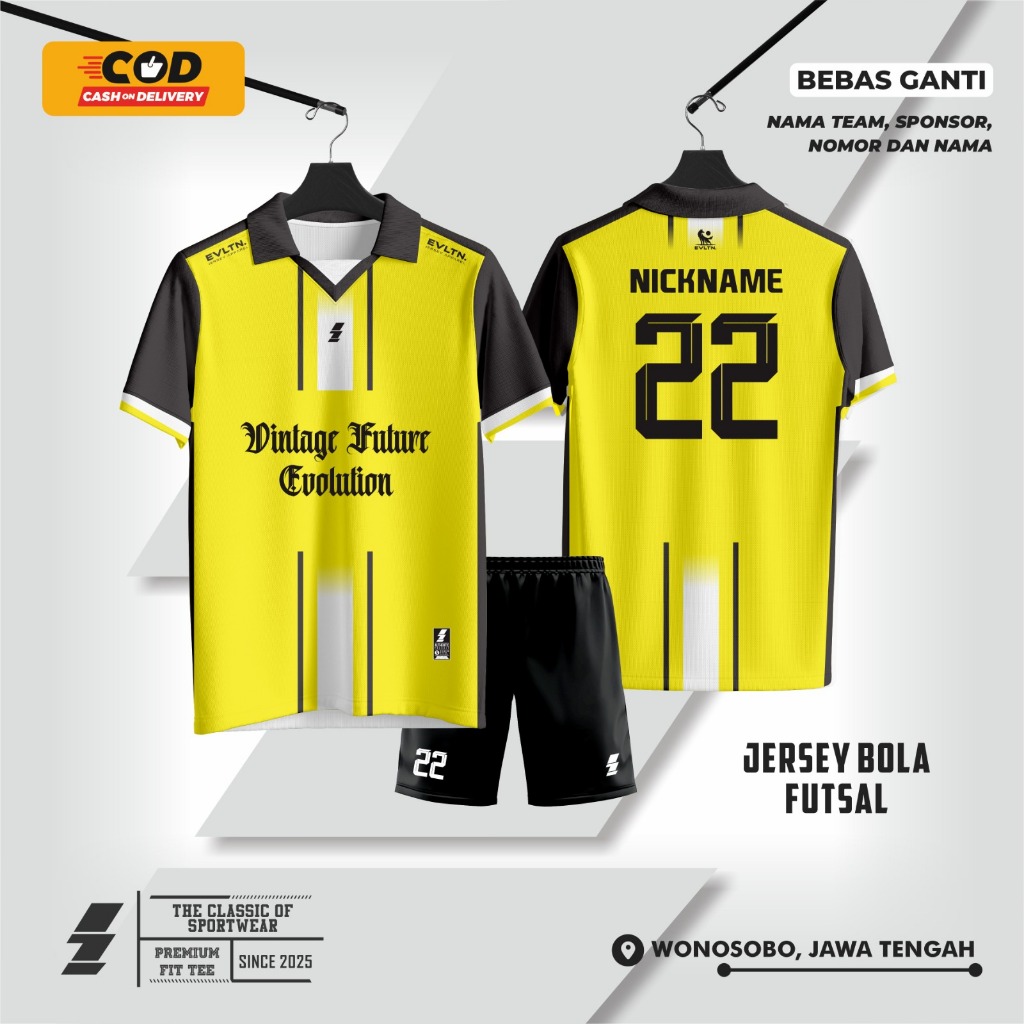 Jersey Futsal Printing Kerah | Jersey Bola Printing Kerah | Jersey Setelan Kerah Printing