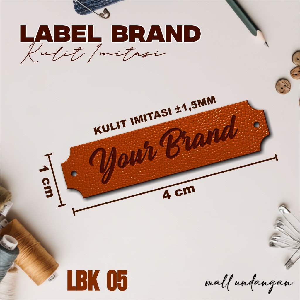 

LABEL BRAND KULIT IMITASI CETAK 1 SISI - CETAK LABEL HANGTAG CUSTOM