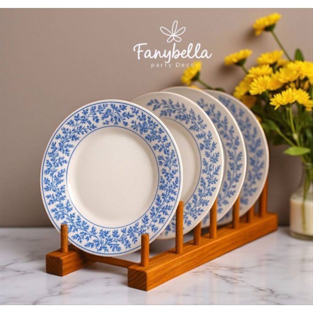 Piring Makan Keramik Biru Putih Dinner Set FANYBELLA HOMEDECORTION