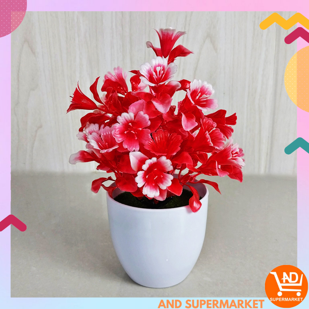 Bunga Hias Plastik Pot Bunga Lonceng Hiasan Meja Palsu Dekorasi Rumah Artificial Flowers PBP27 PBP28