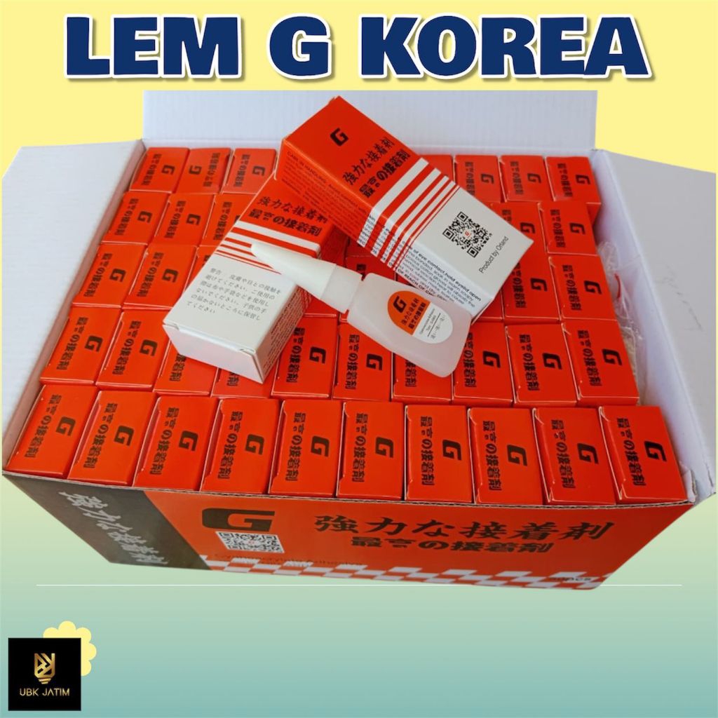 

LEM G KOREA 1 BOX ( ISI 50PCS ) / LEM GLUE KOREA SUPER REKAT