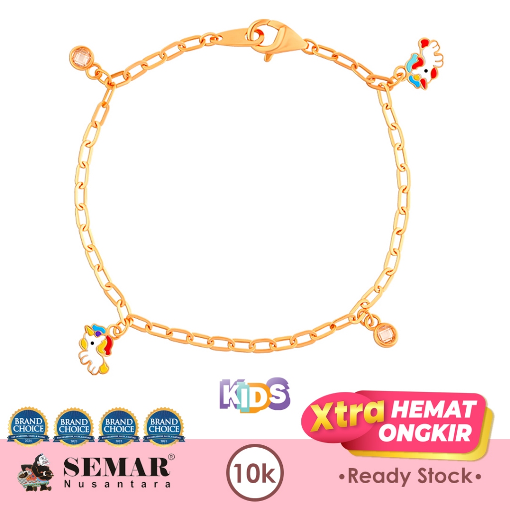 Gelang Emas Anak Baby Colour Unicorn Sweetie Belle Gold 10K Semar Nusantara