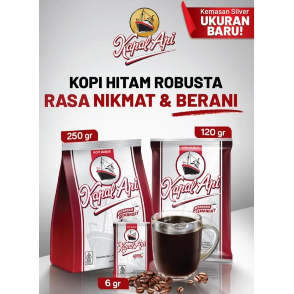 

Kapal Api Silver Kemasan 250gr, 120gr, 6gr