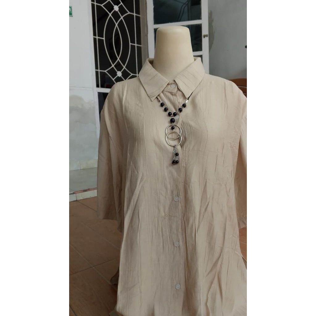 kemeja cream wanita preloved