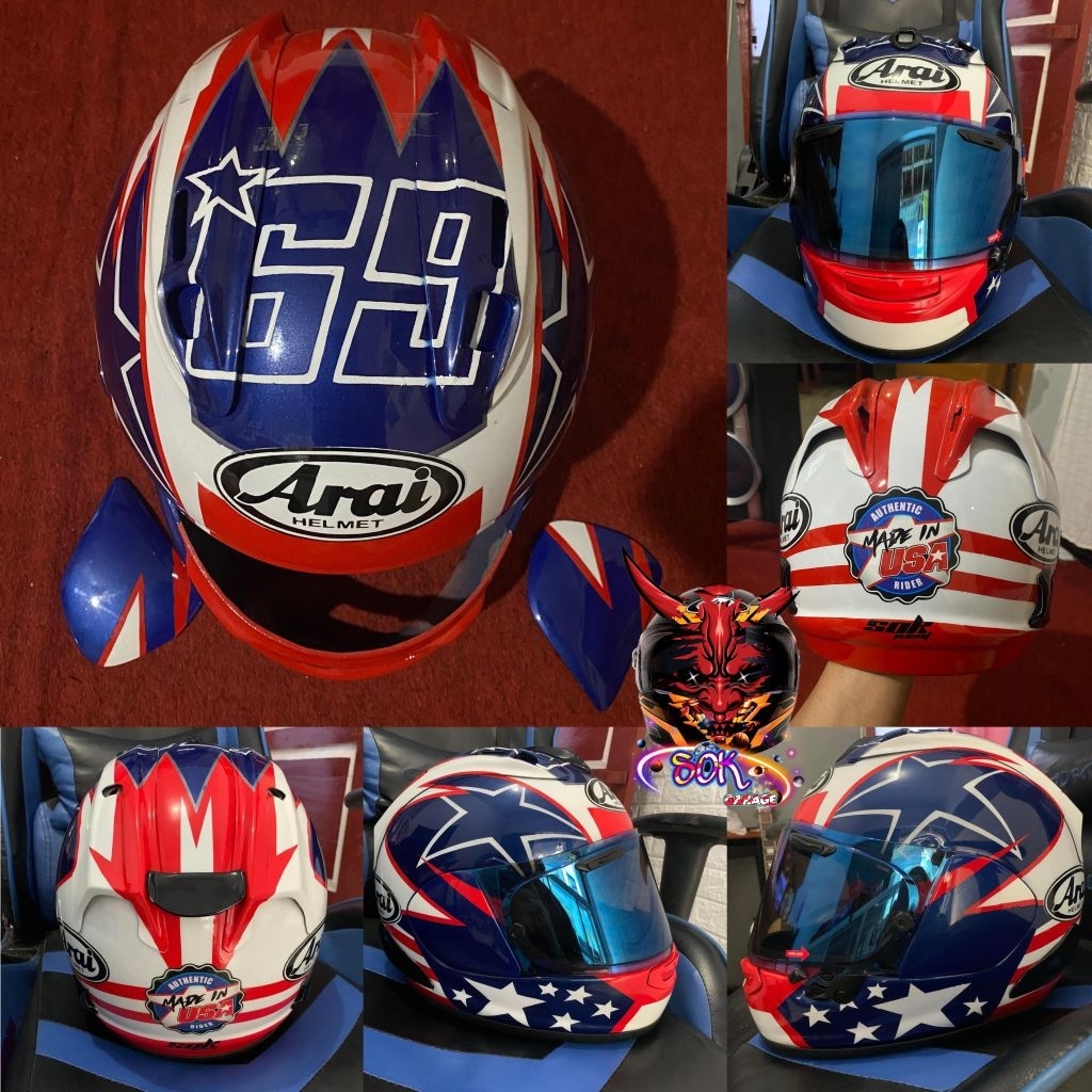 PO helm arai basic cetakan motif bisa request