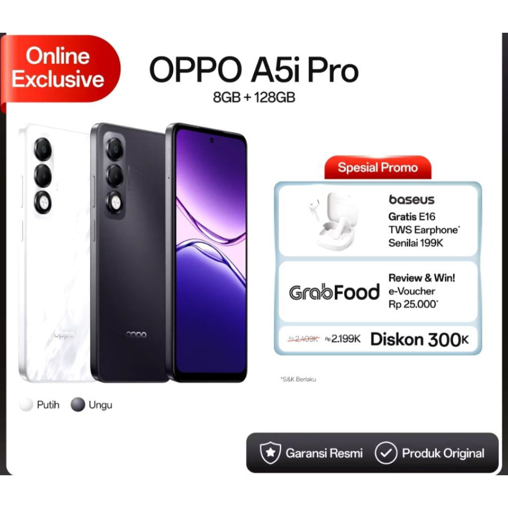 Oppo A5i pro ram 8/128