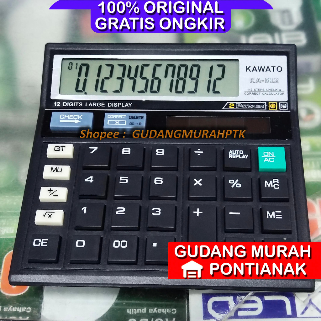 

Kalkulator Besar 12 Digit Cek Calculator Dagang Bisnis 112 langkah check replay Ulang KAWATO KA 512
