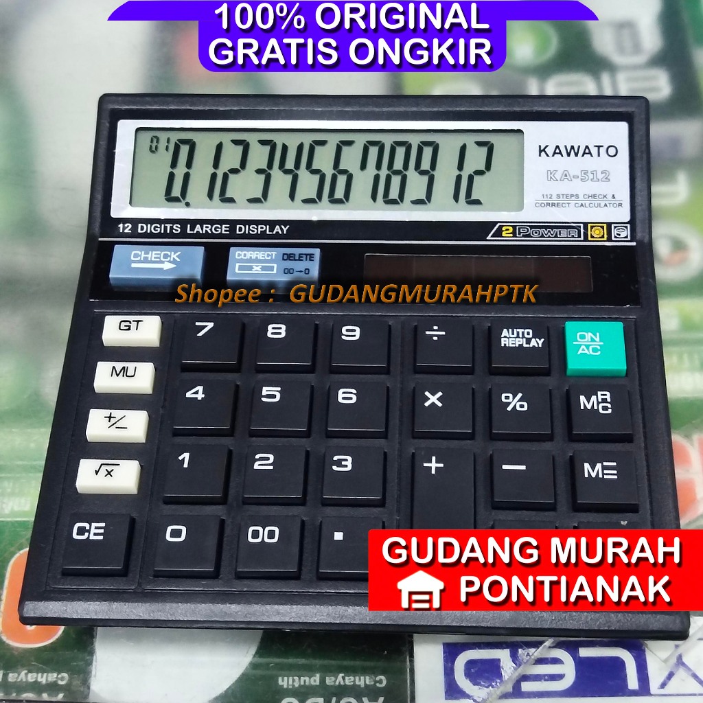 

Kalkulator Besar 12 Digit Cek Calculator Dagang Bisnis 112 langkah check replay Ulang KAWATO KA 512