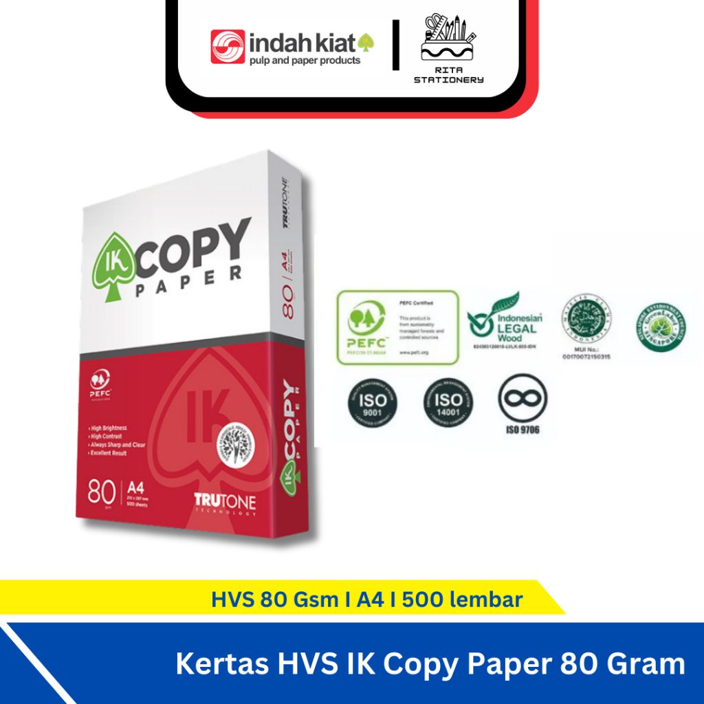

Kertas HVS A4 80 Gsm IK Copy Paper Termurah berkualitas by Indah Kiat