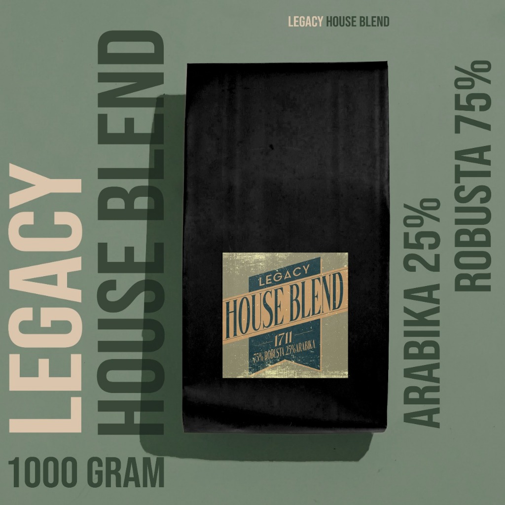

Biji Kopi Legasi 1711 Blend Arabika Robusta – Fresh Roast 1kg | 25% Arabika 75% Robusta | Strong, Manis, Premium Coffee Beans