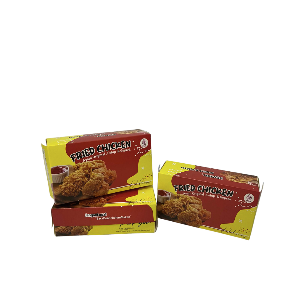 Paper Box Friend Ckicken size L isi 100 pcs Nasi Ayam Geprek Nasi Ayam Celup Nasi Ayam Kfc Bahan glo