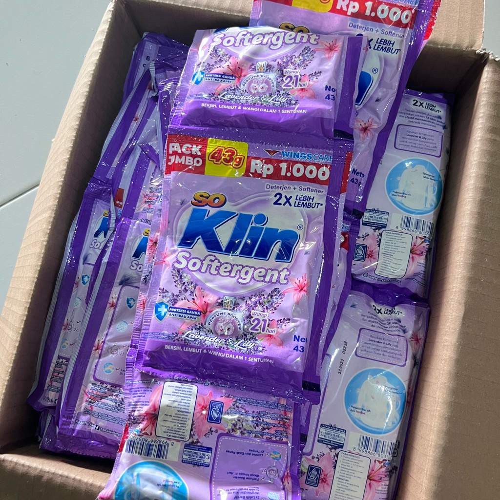 soklin softergent detergent bubuk renteng sachet satuan 1000 an