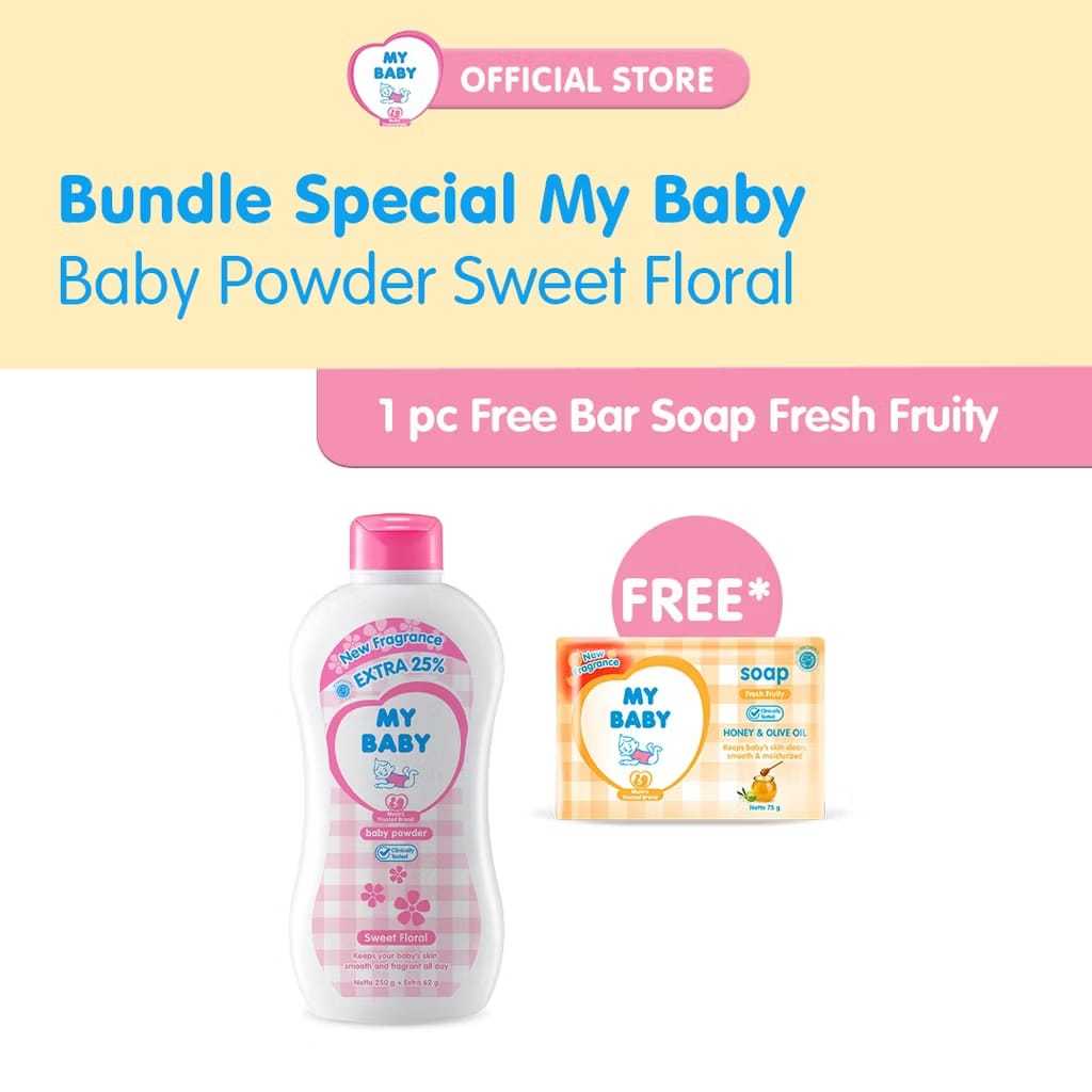 Special Bundle MY BABY Powder Sweet Floral free MY BABY Bar Soap Fresh Fruity