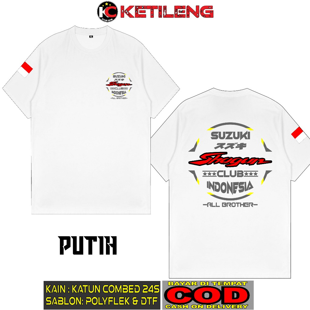 KAOS SUZUKI SHOGUN ALL BROTHER M4 BAHAN COTTON COMBED 24S TEBAL ADEM BISA COD KAOS DISTRO KAOS KEREN