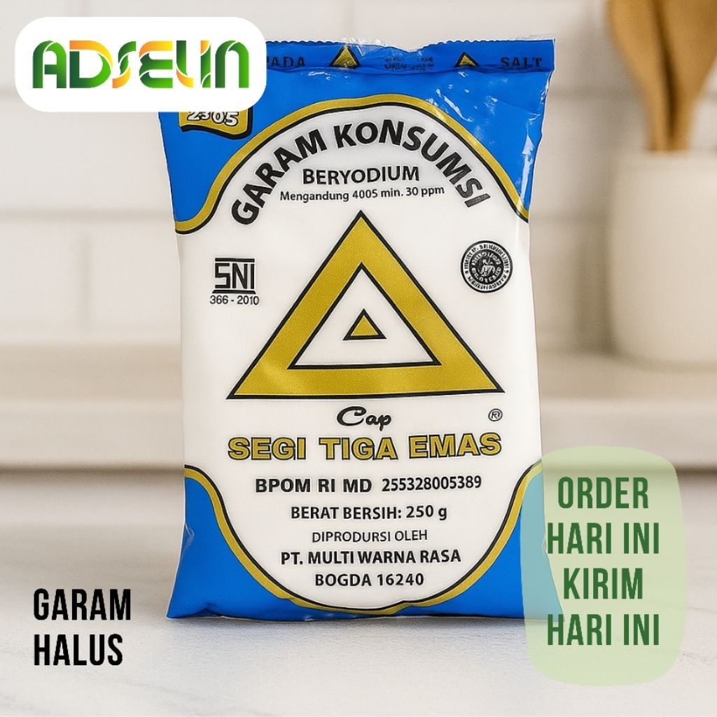 

Garam Halus Putih Beryodium Segitiga Mas Super Sayur