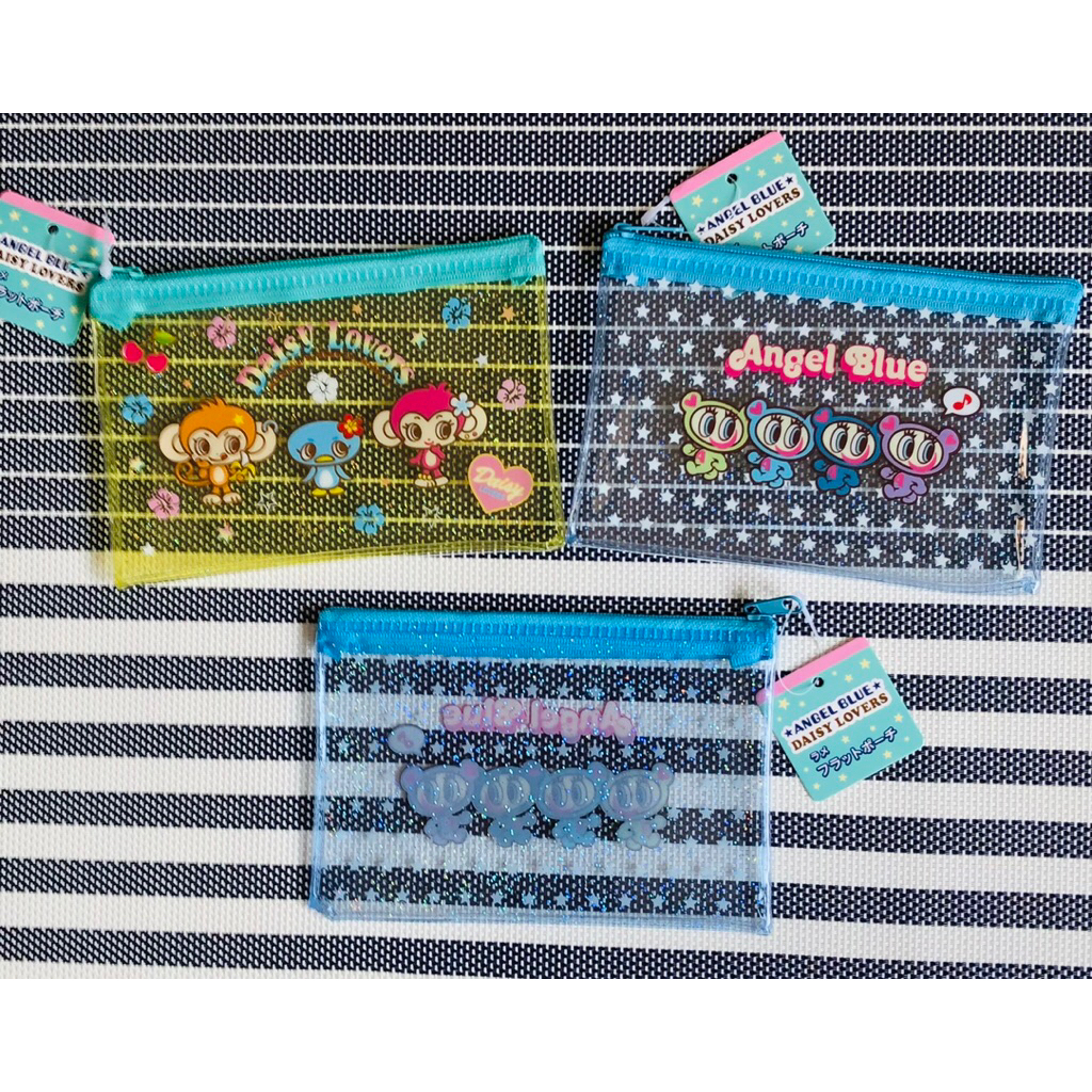 angel blue pouch glitter serbaguna original japanw
