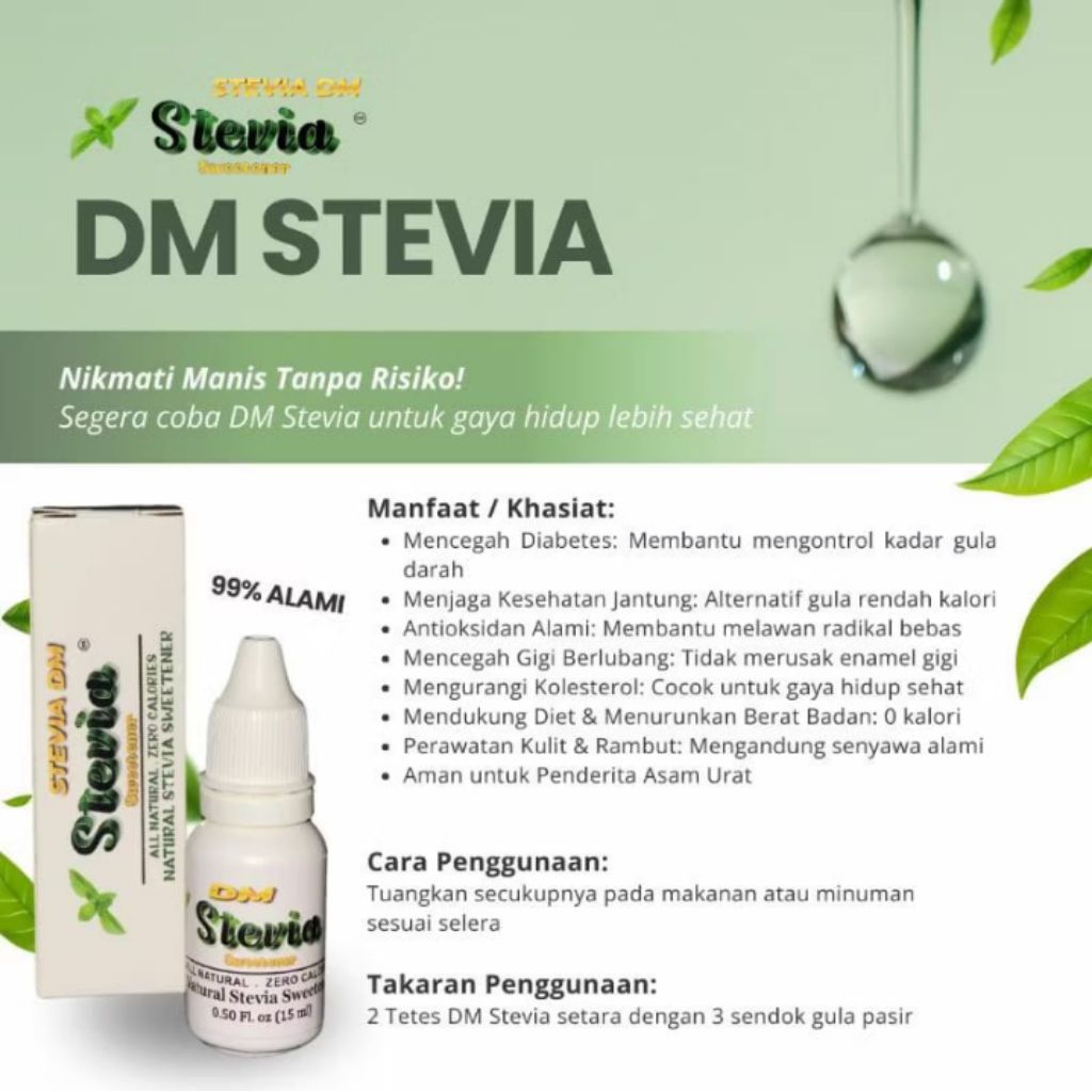 

Pemanis alami rendah kalori DM STEVIA
