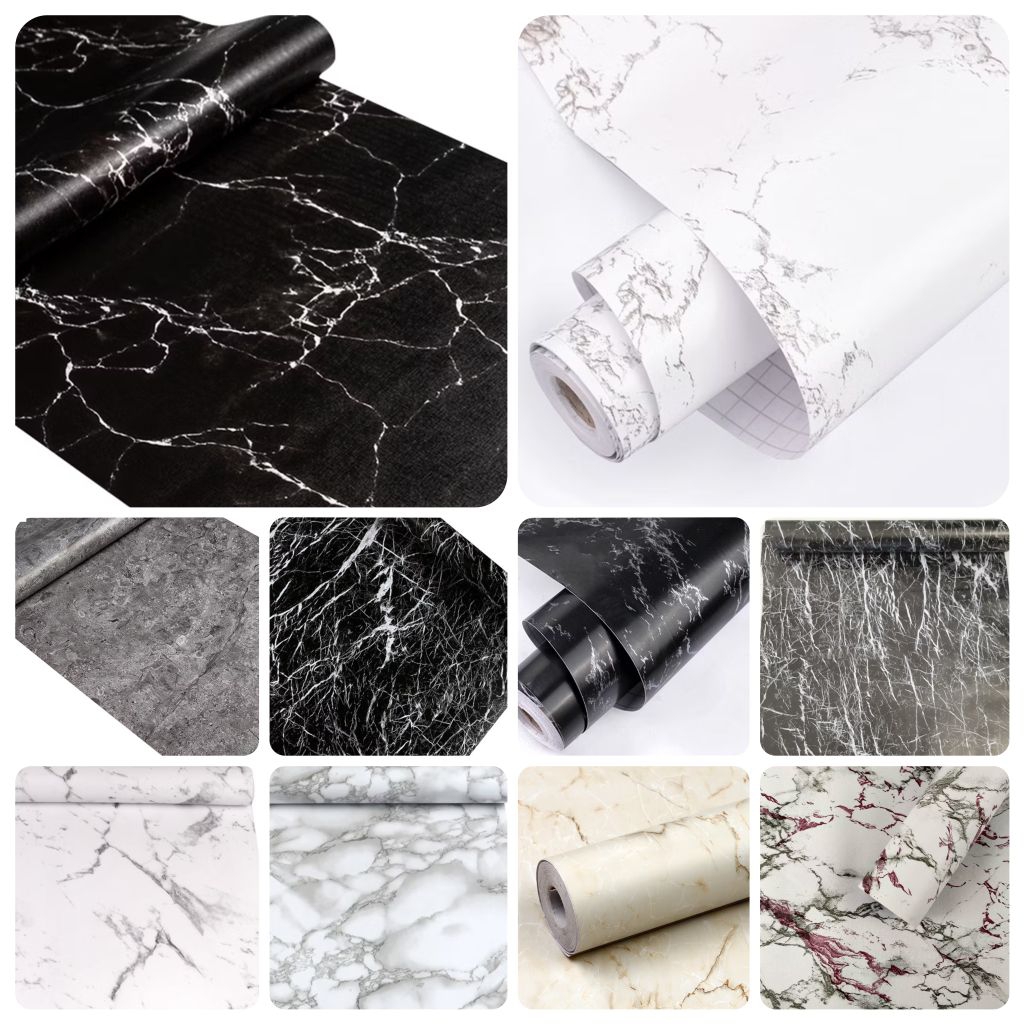 STIKER WALLPAPER DINDING KUALITAS TERBAIK / Wallsticker / wallstiker dinding motif marmer terbaru Mj