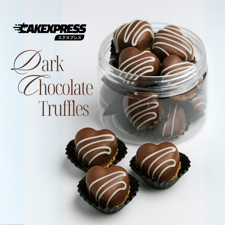 

Dark Chocolate Truffles isi 10pcs 200gr diameter 9cm Cakexpress