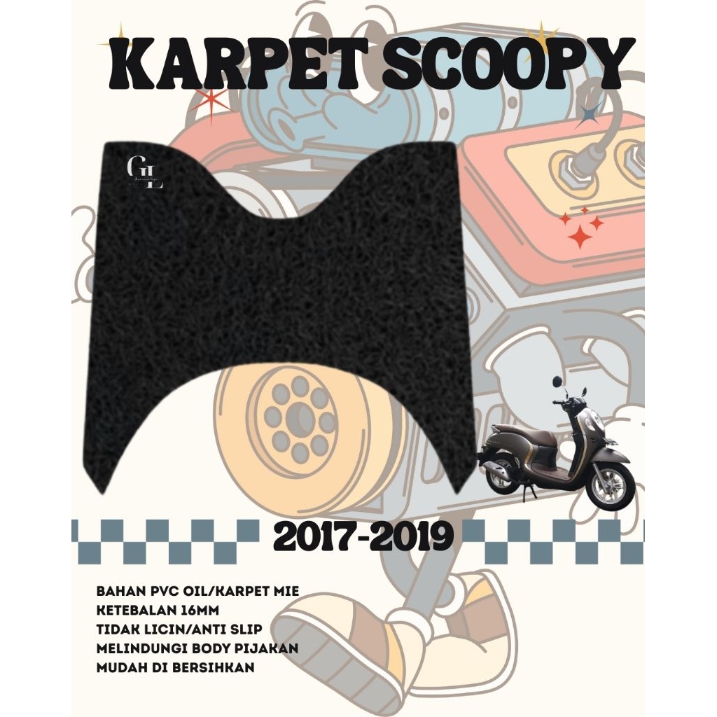 karpet scoopy 2017-2019 karpet motor alas pijakan kaki