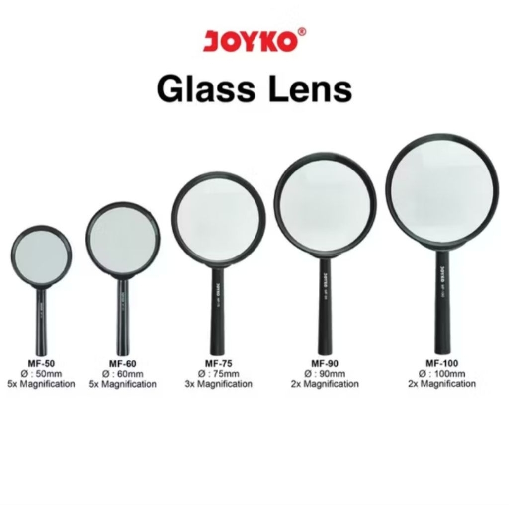 

Kaca Pembesar Merk Joyko Ukuran 50mm 60mm 75mm 90mm 100mm