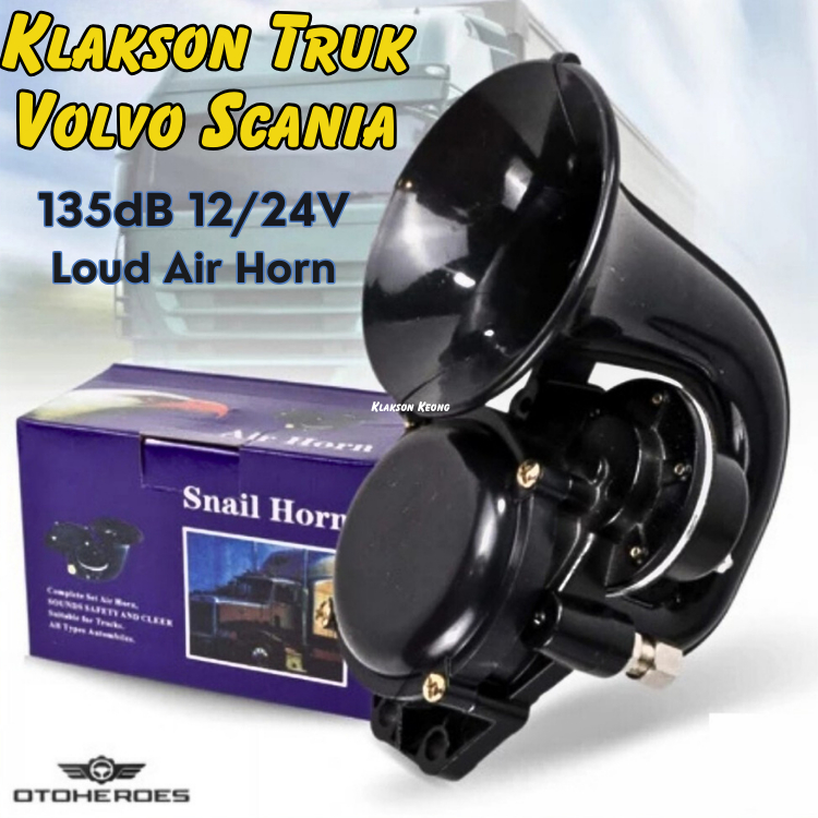 BERGARANSI OTOHEROES Klakson Angin Keong Trompet Mobil Truk bus Volvo Loud Air Horn 135dB - DL35